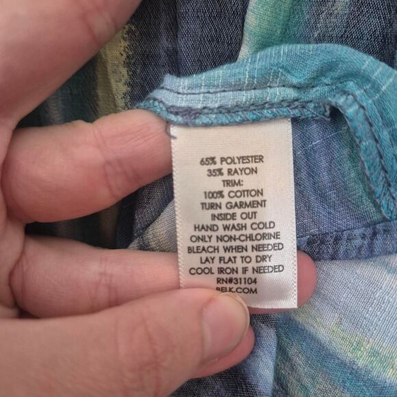 New Directions Blue Tie-dye Fairy Boho Blouse Ruffle Sleeve Size Medium - Picture 4 of 4